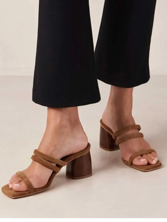 ALOHAS Shoes - Alohas Indiana Suede Heeled Sandals, Size 36
